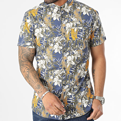 Chemise Manches Courtes Ocean Bleu Marine Floral
