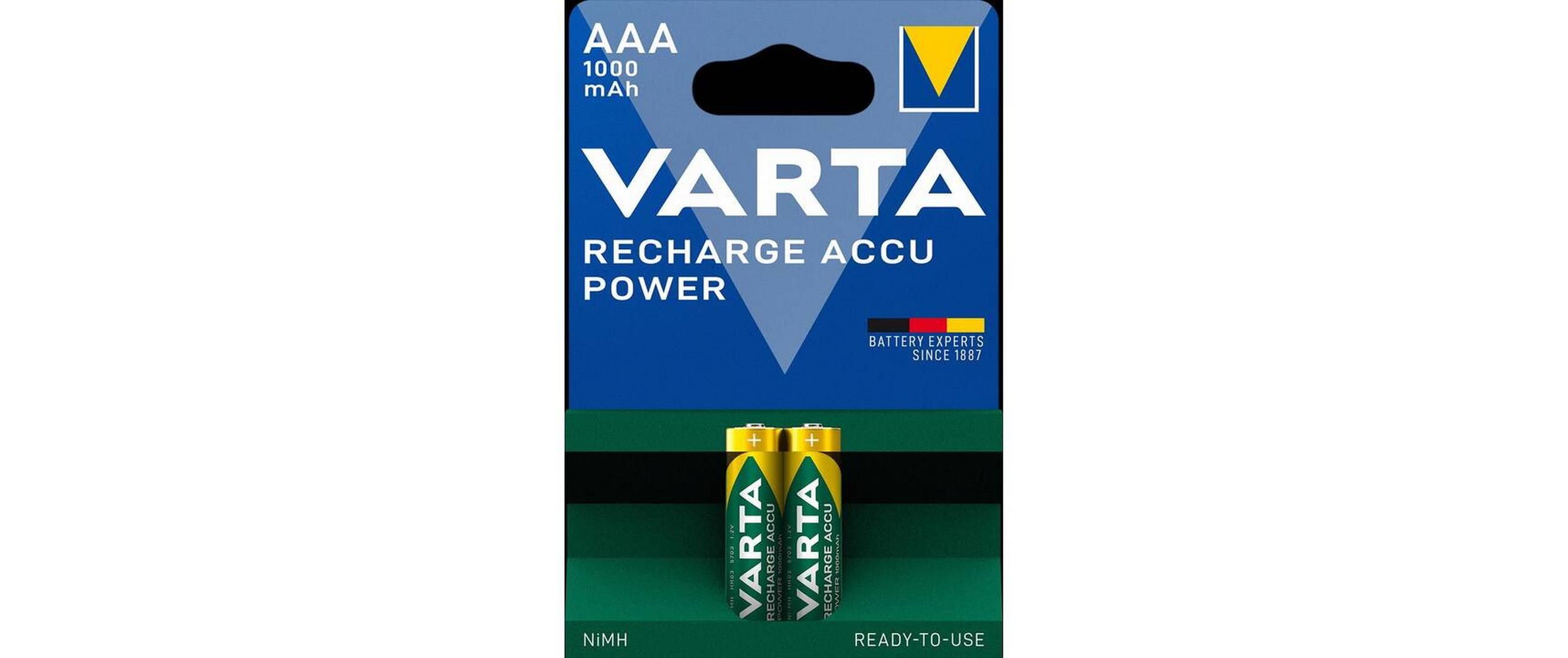Akku Power NiMH AAA 1000 mAh, 2 StückTyp AA