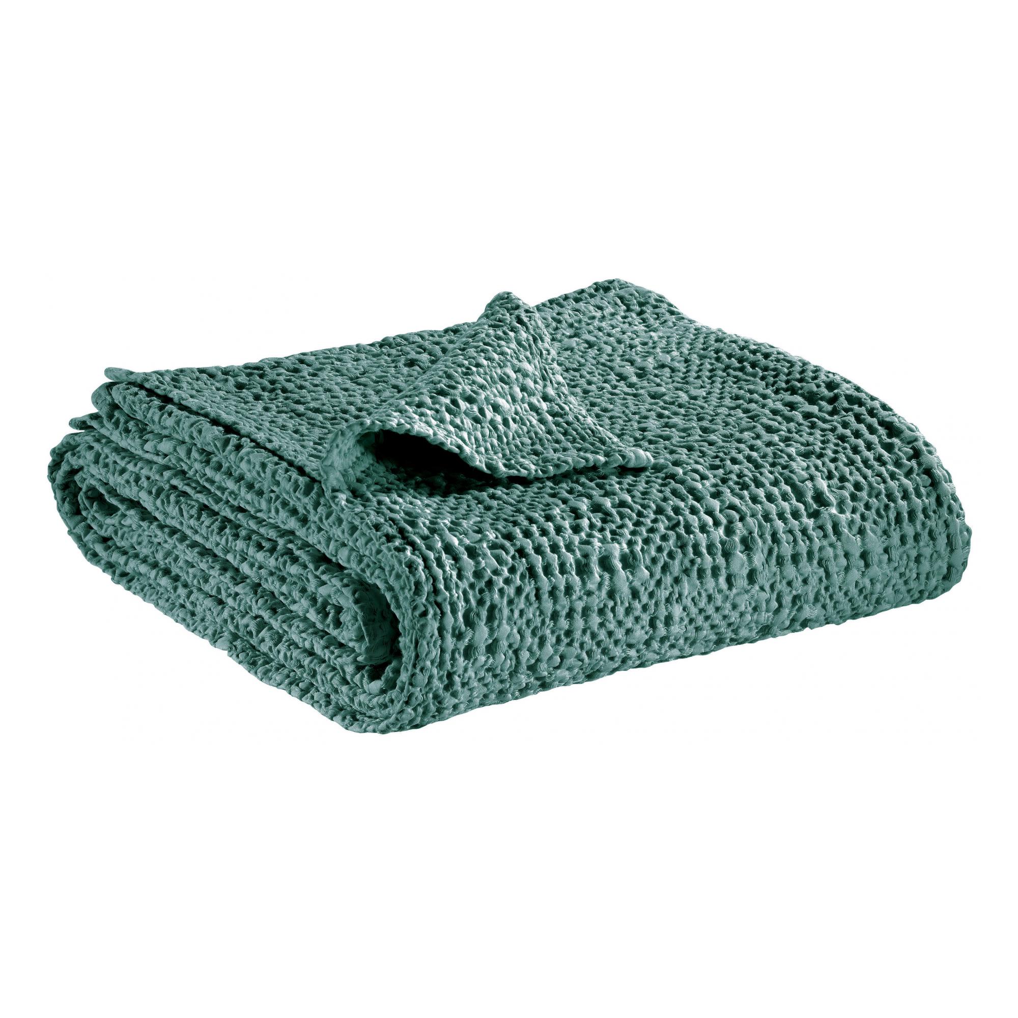 Jeté stonewashed tana vert de gris 180 x 260 cm