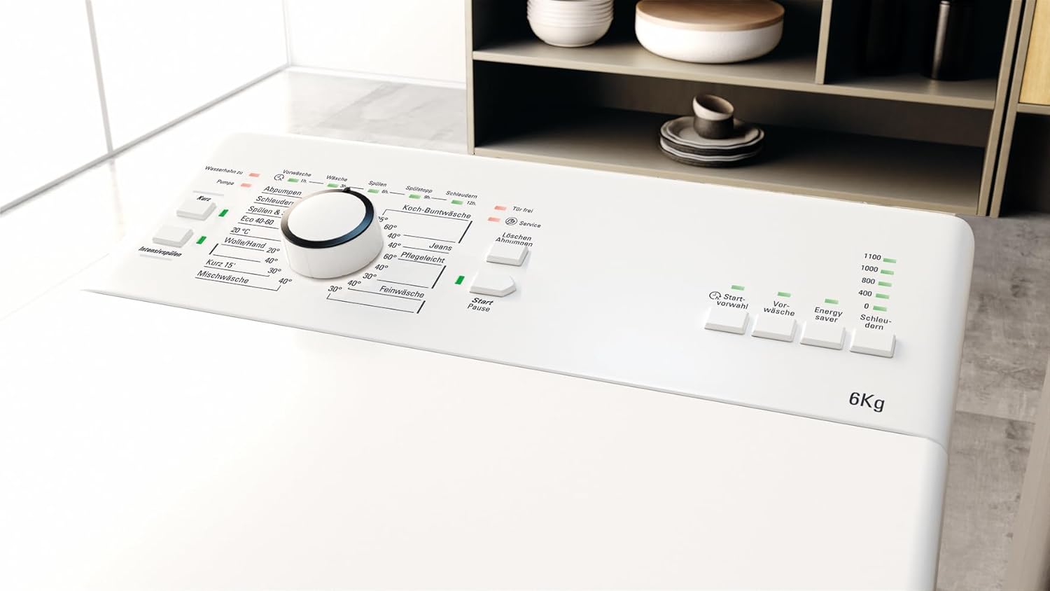 Bauknecht WAT Prime 6 L3 Toplader-Waschmaschine, Waschvollautomat, 6 kg, Toplader, 1200 U/min, Weiß