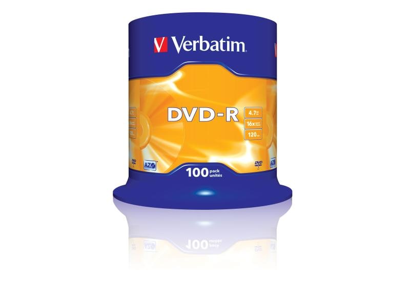 Verbatim DVD-R 4.7 GB, Spindel (100 Stück) 100er Spindel DVD-Rohlinge