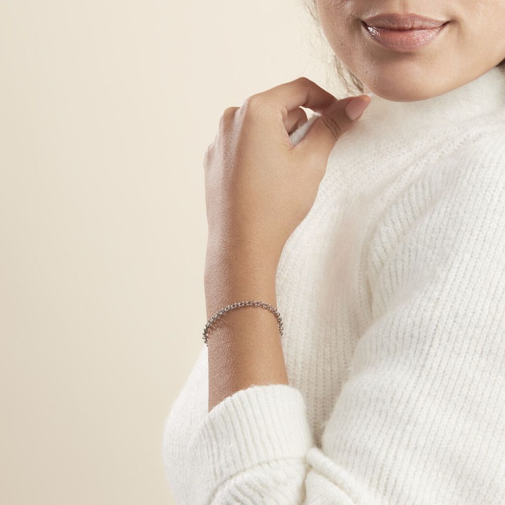 Bracelet Carola Maille Jaseron Argent Blanc