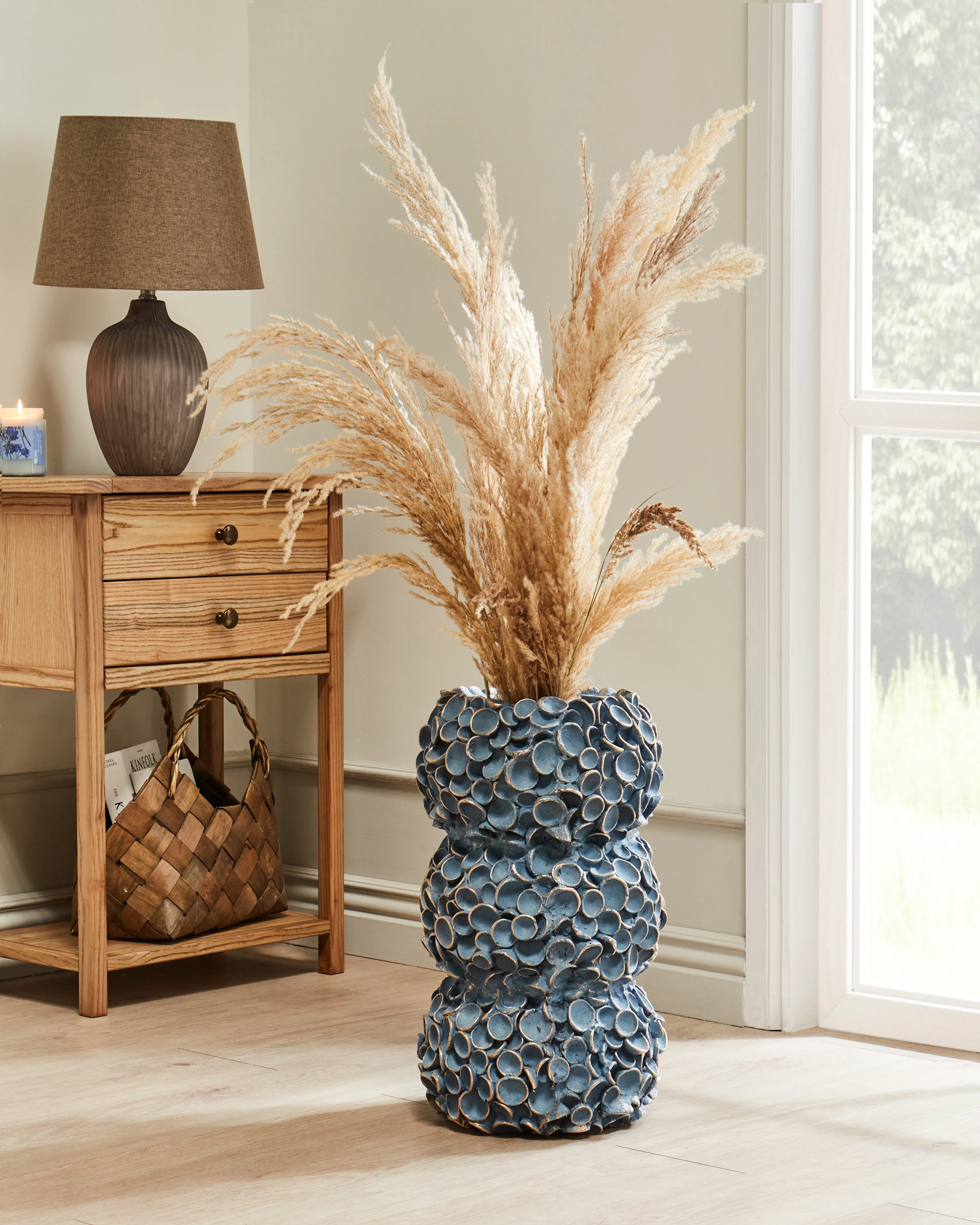 Bloemenvaas MUZAKI Keramiek 52 cm Blauw