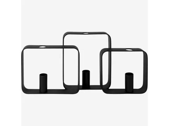 HABITAT - Bougeoir en métal - 39 x 6 x 19 cm - Noir - Alexy