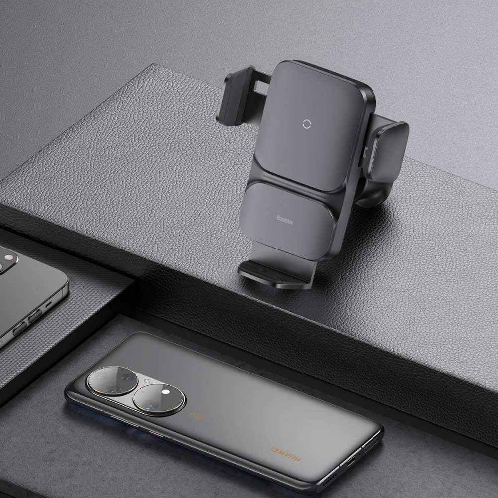 (15W) Magnetische Qi Wireless Auto KFZ Smartphone Halterung Ladegerät für Lüftungsgitter mit Automatik Verriegelung - Schwarz