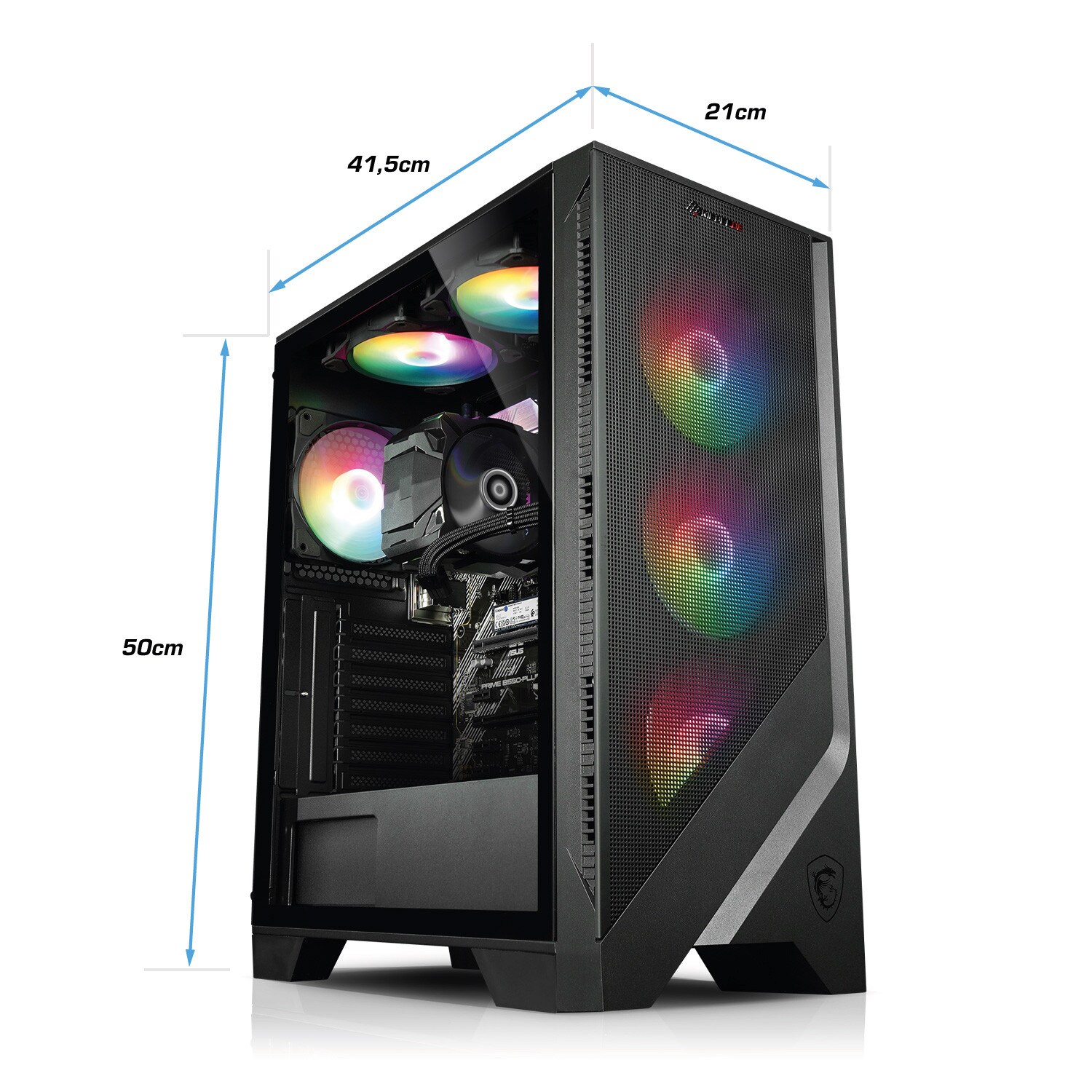 Gaming PC Cobra VIII AMD Ryzen 5 8500G, 16GB DDR5, AMD Vega Grafik, 1TB SSD, WLAN, Windows 11