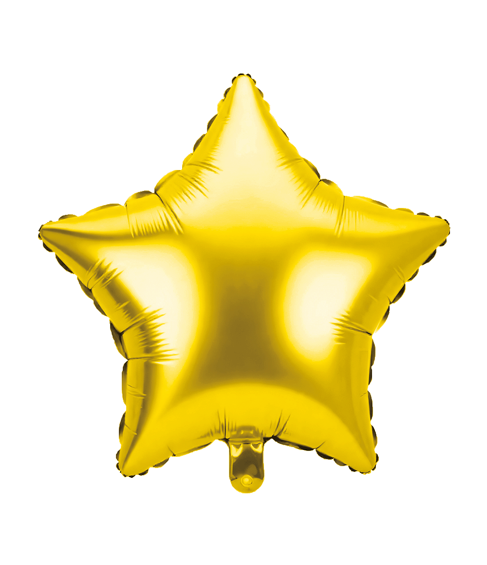 Ster Helium Ballon Goud Met Rietje Leeg 46cm