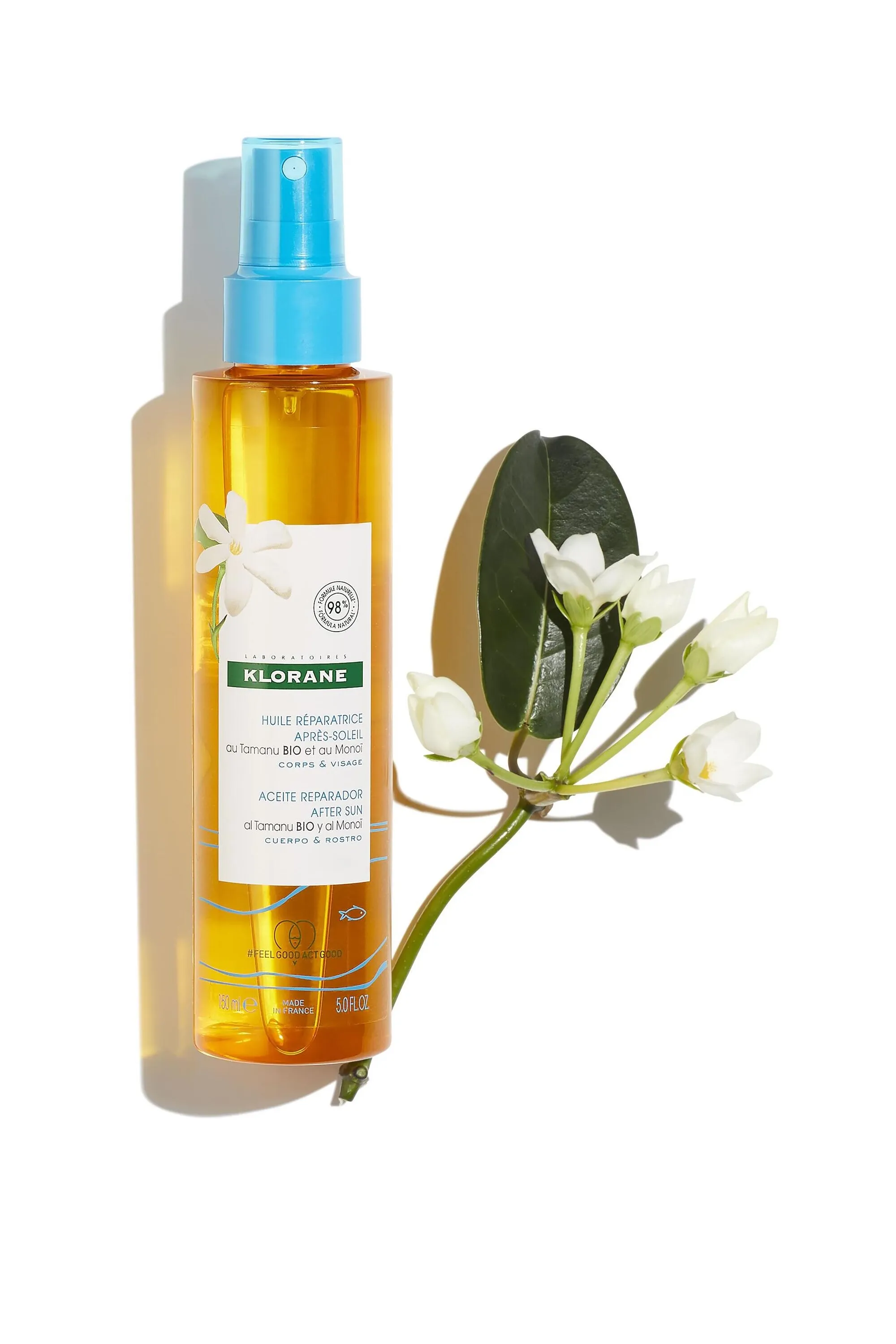 Klorane Huile réparatrice après-soleil au Tamanu bio et Monoï-150 ml