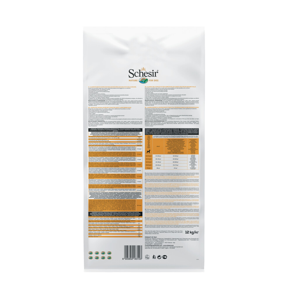 Schesir Hondenvoer Dry Large Kip12 kg