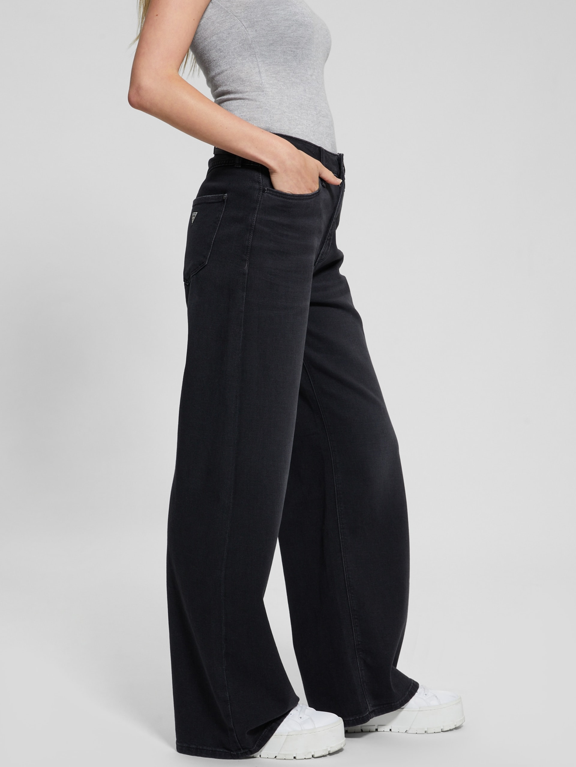 Calça jeans Eco Bellflower de perna larga
