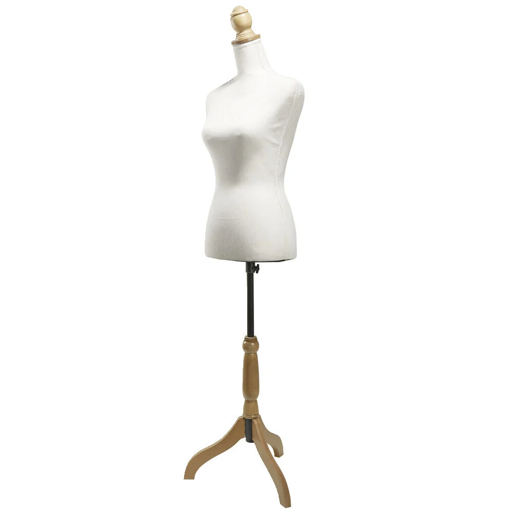 Buste femme en mousse sur pied uni beige 37x23xH168cm