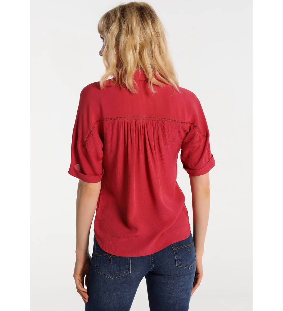 Camisa vermelha Lois Cotton Wrinkle