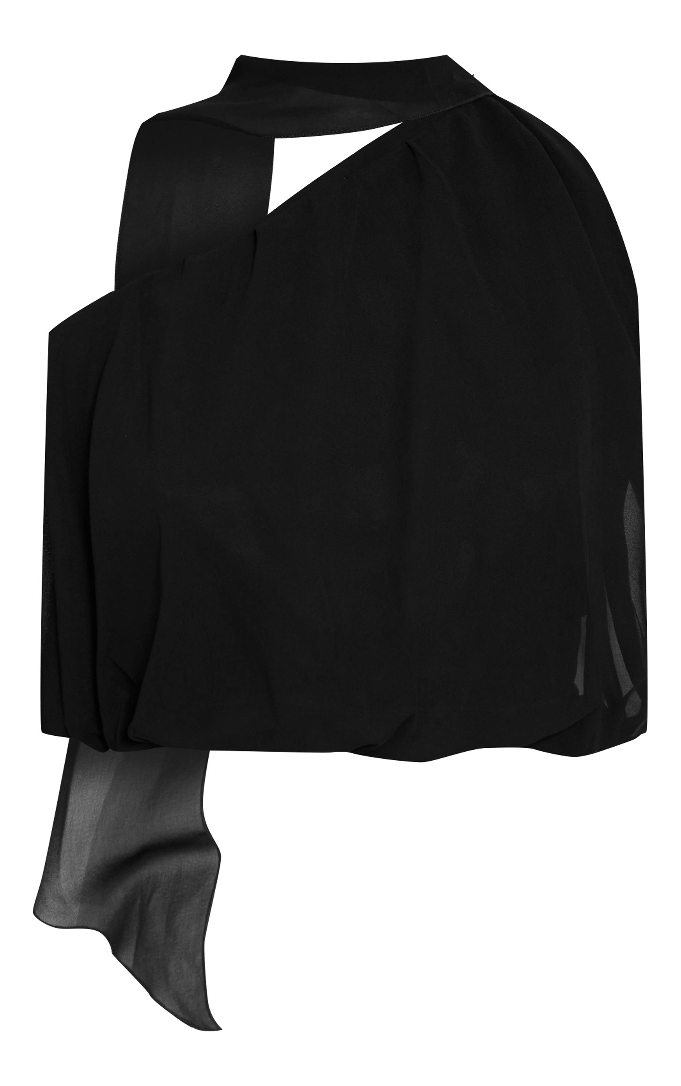 Noir Top En Mesh À Col Licou Avec Détail Foulard