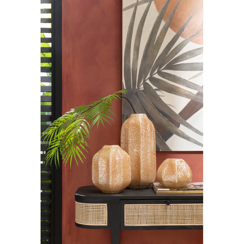 Vase en verre orange 16x16x22 cm