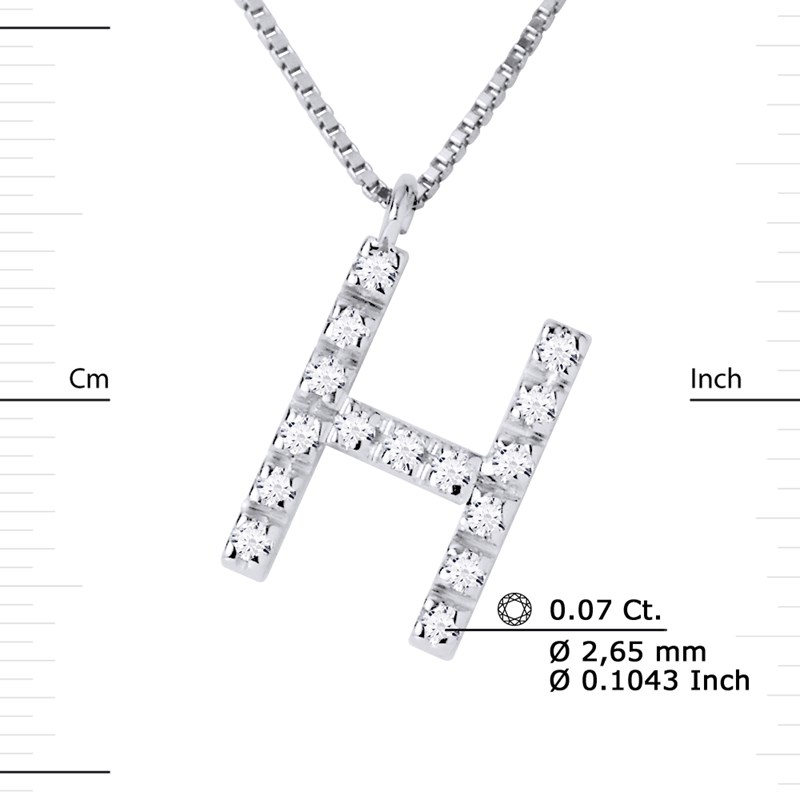 Collier ALPHABET Diamants 0,07 Cts  LETTRE 