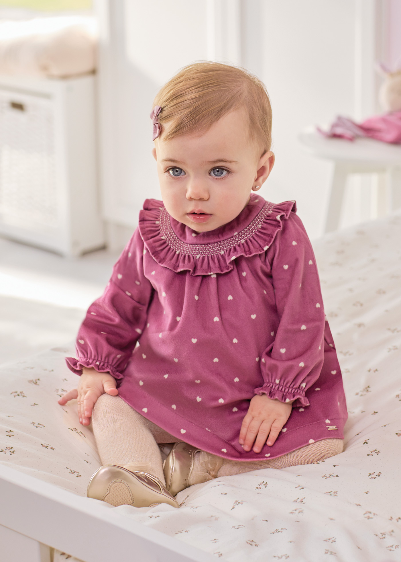 Vestido de veludo para recém-nascido