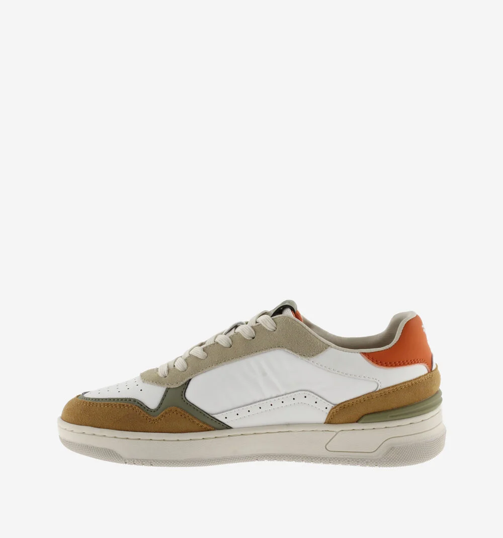 C80 - CASUAL PATCH COLORS Baskets rétro unisexes multicolores TAUPE