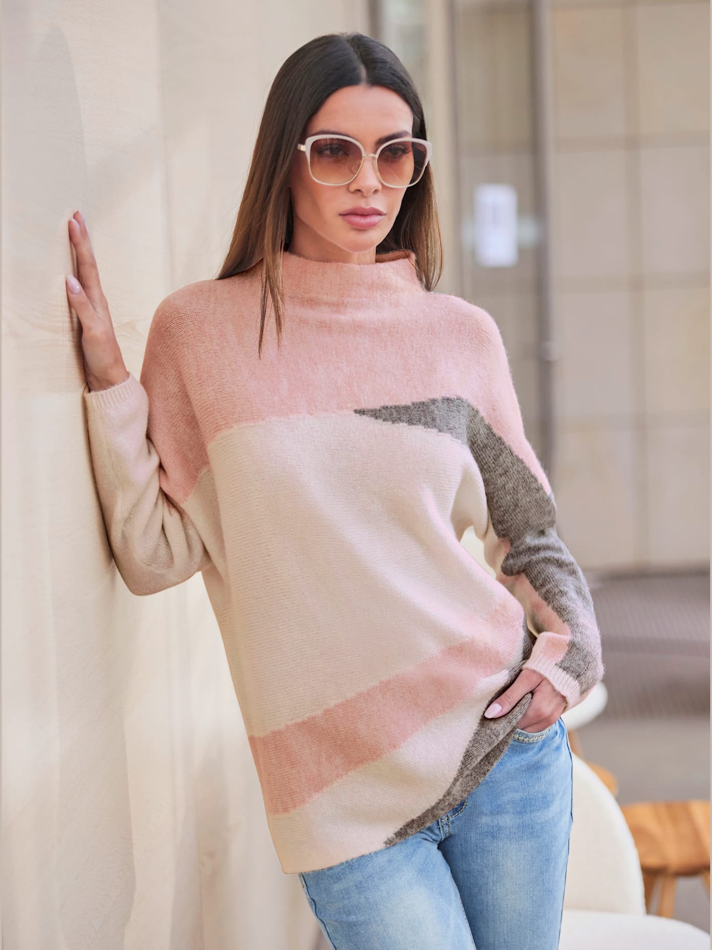 Pull col montant tendance