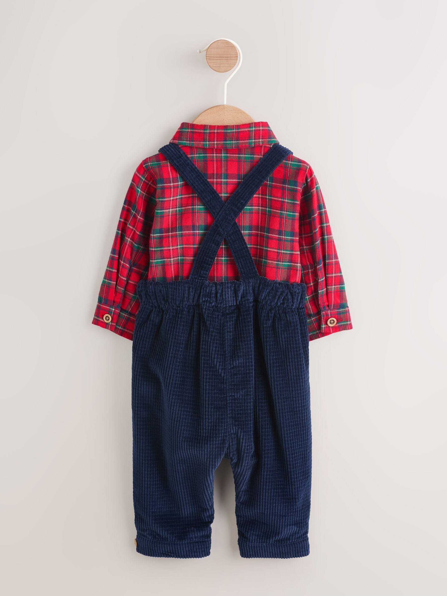 Rood geruit - Baby Shirts Trousers and Braces 3 Piece Set (0mths-2yrs)