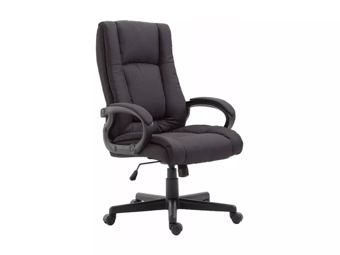 Chaise de bureau - Tissu & Blanc - Noir - XL Sparta