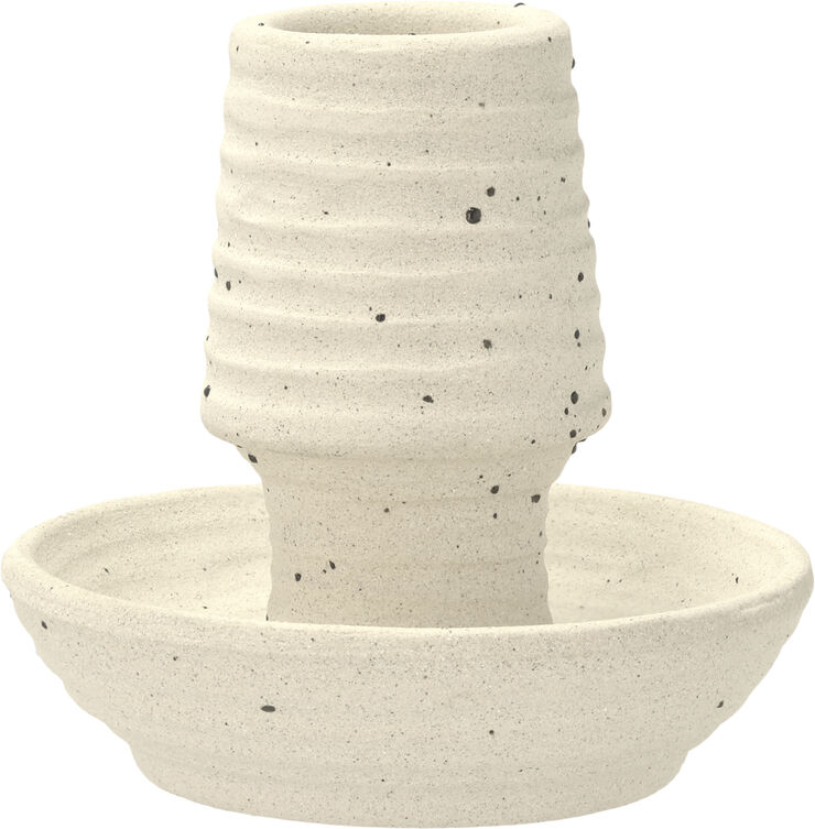 Villa Collection Lysestage Elv 8,5 x 8 cm Offwhite Stentøj Offwhite