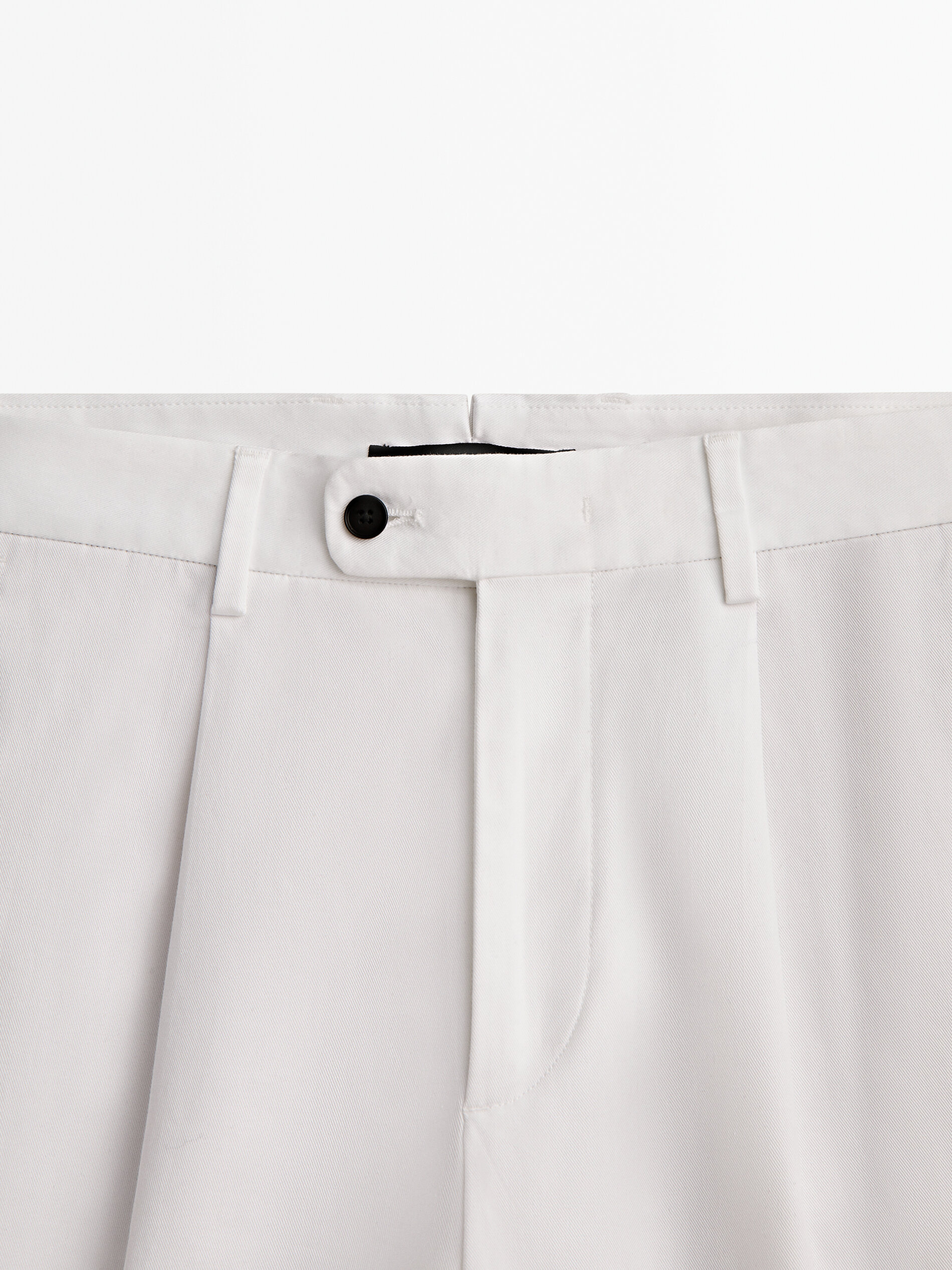 Pantalón pinzas ajuste cônico -Studio - BLANCO