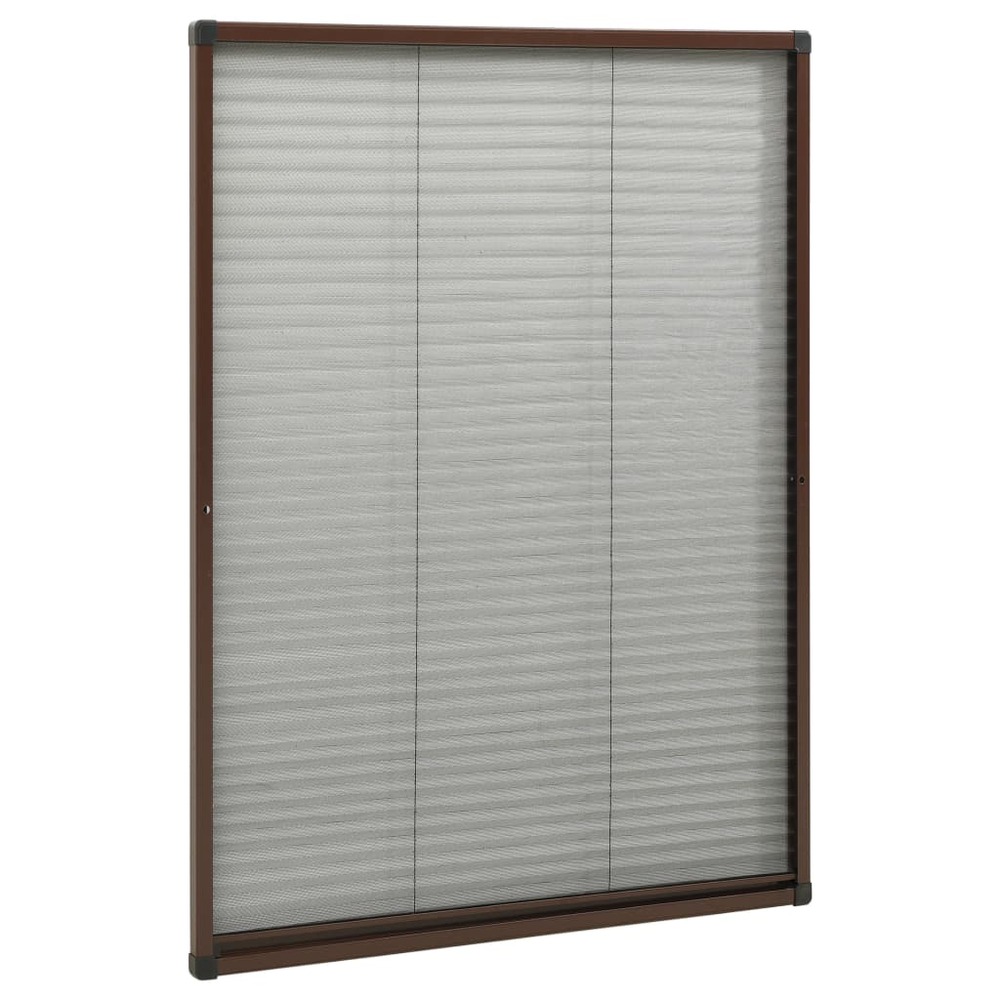 Moustiquaire plissée pour fenêtre aluminium marron 80x120 cm