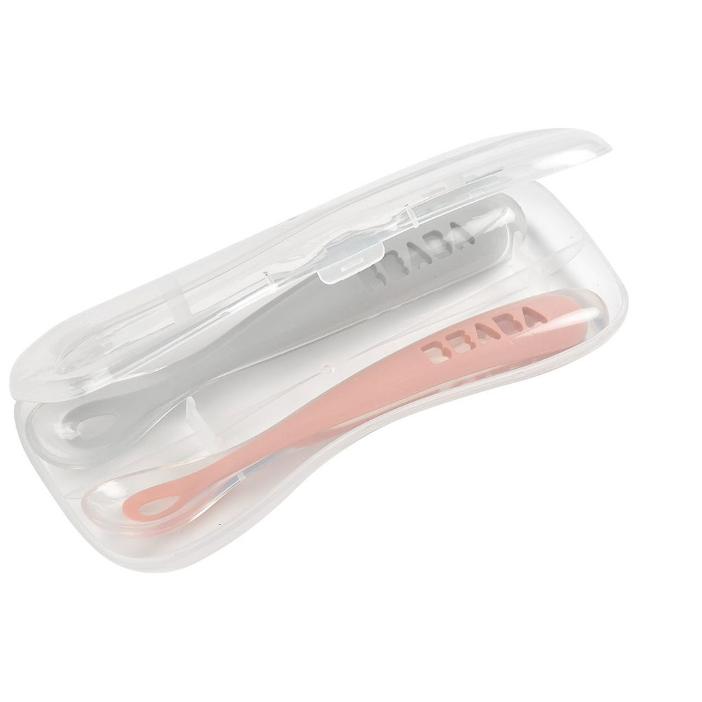 BeabaBeaba   2er Set ergonomische Löffel pink