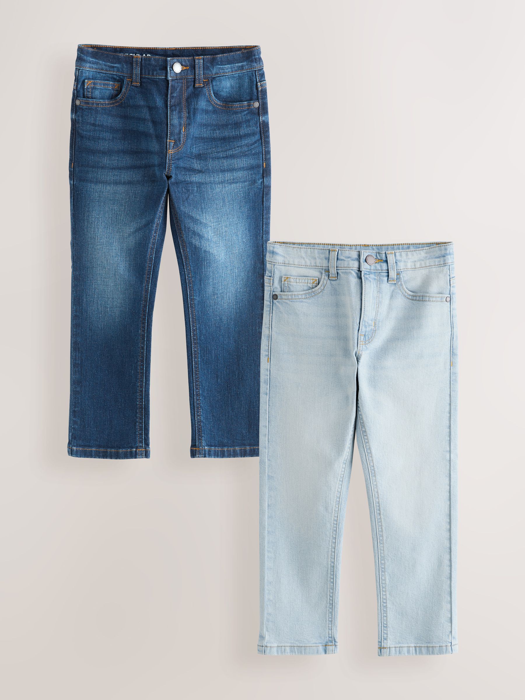 Denim Dark Blue/Bleach - Stretchjeans 2 stuks (3-17jr)