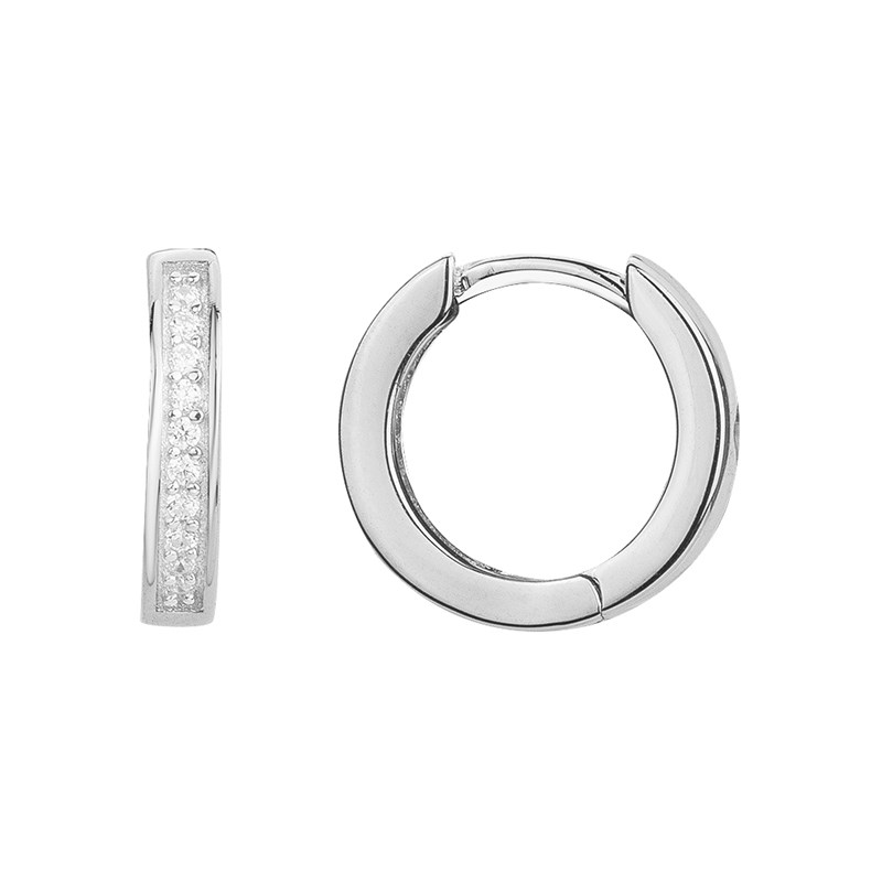 Créoles en Argent avec oxyde de zirconium blanc