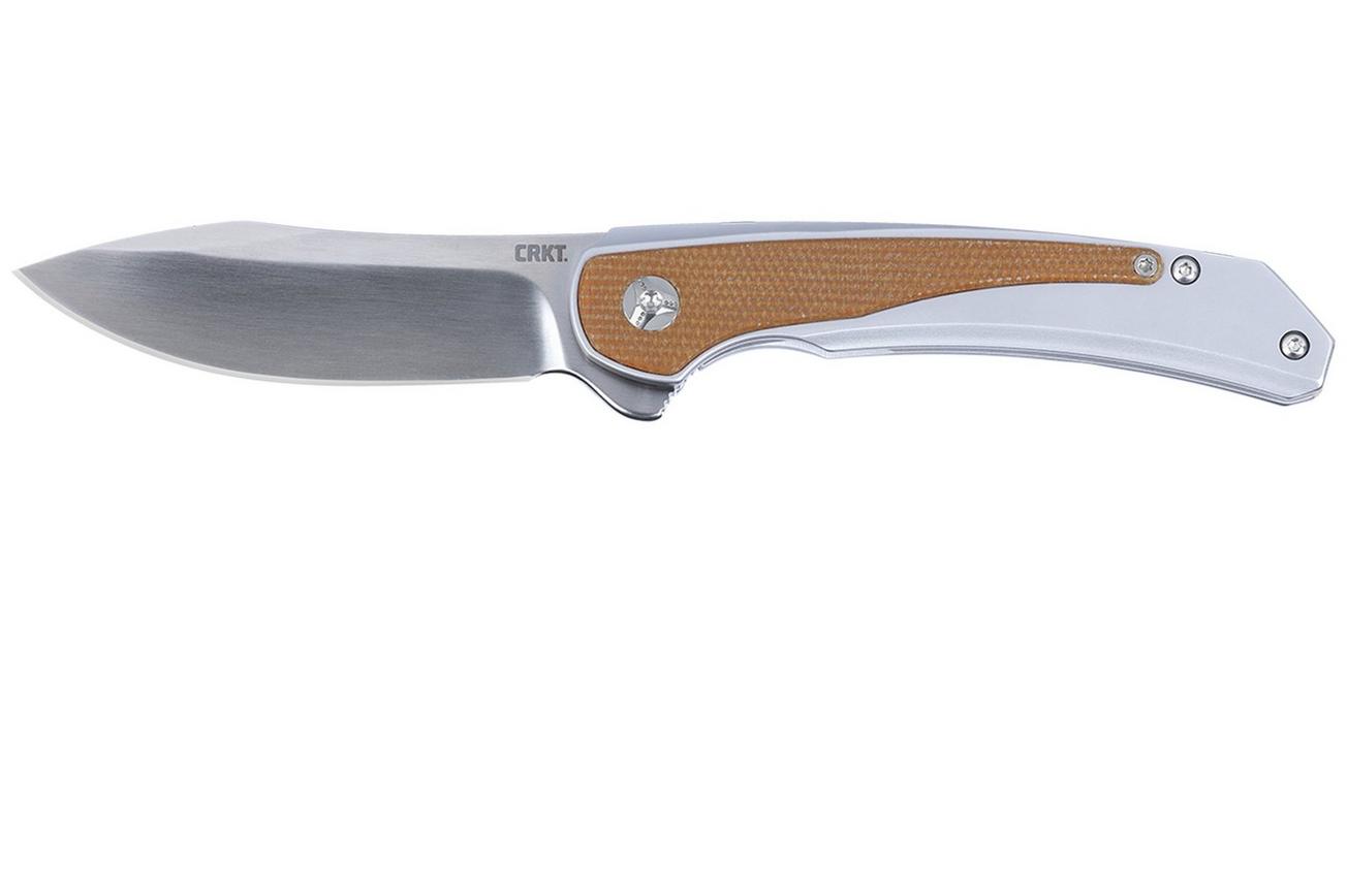CRKT Padawan 6070 Brown Micarta zakmes, Pedro Buzetti design