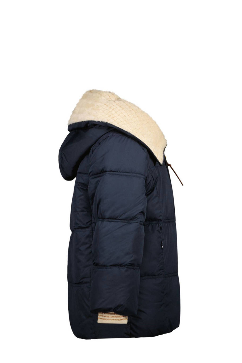 Like Flo quilted gewatteerde winterjas Amaya donkerblauw/beige