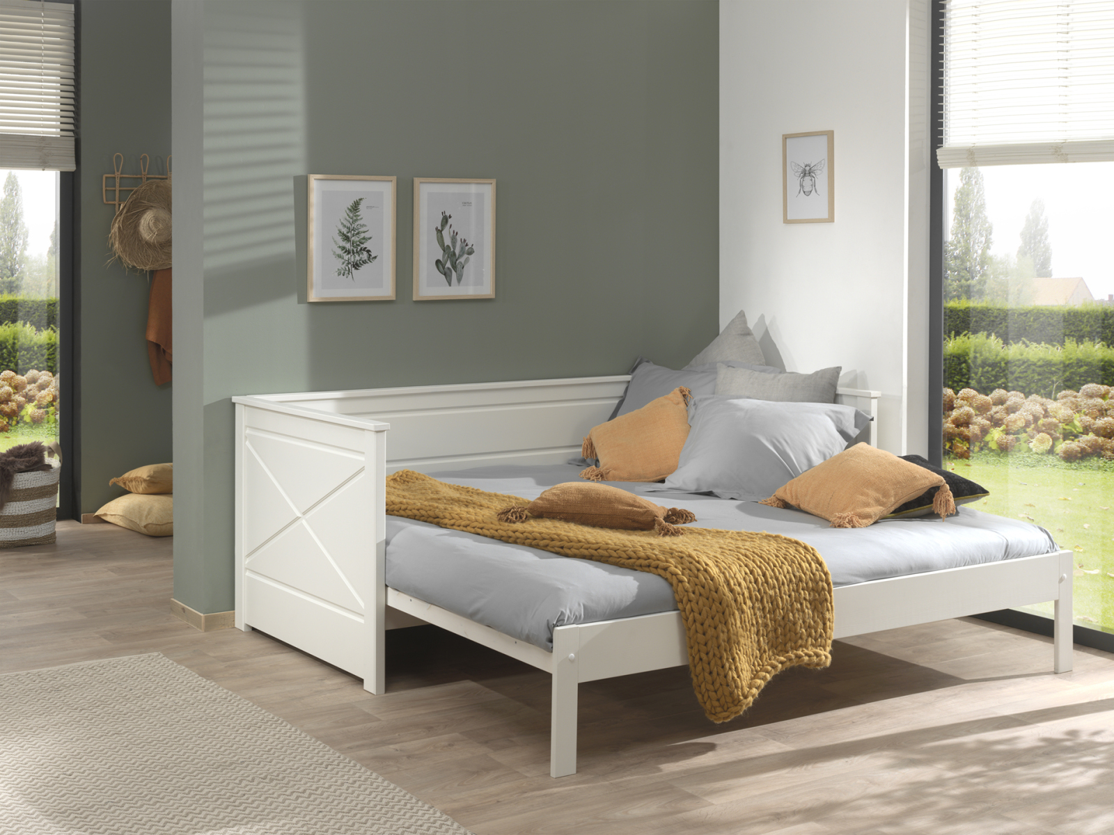 Kojenbett mit Auszug - weiß - 90-180x200 cm