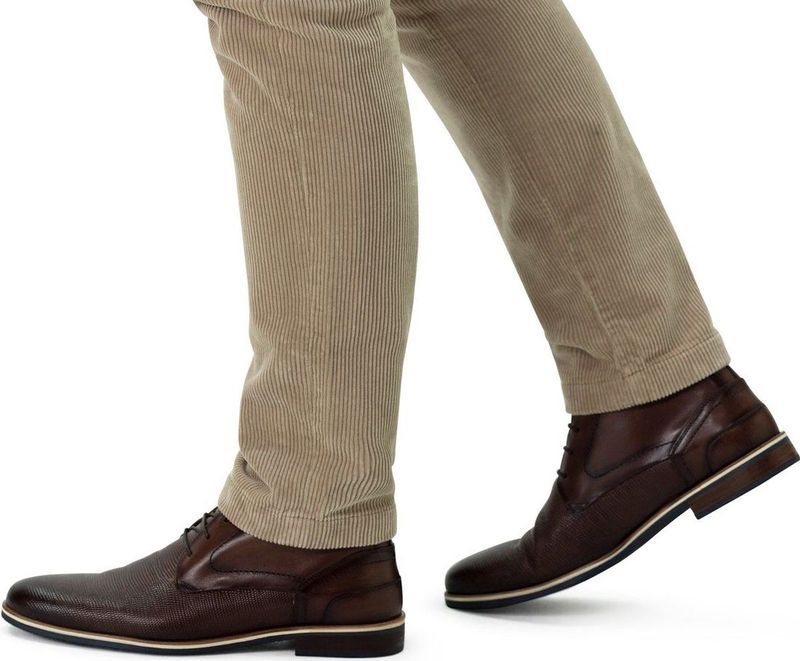 Manfield - Heren - Bruine leren veterboots
