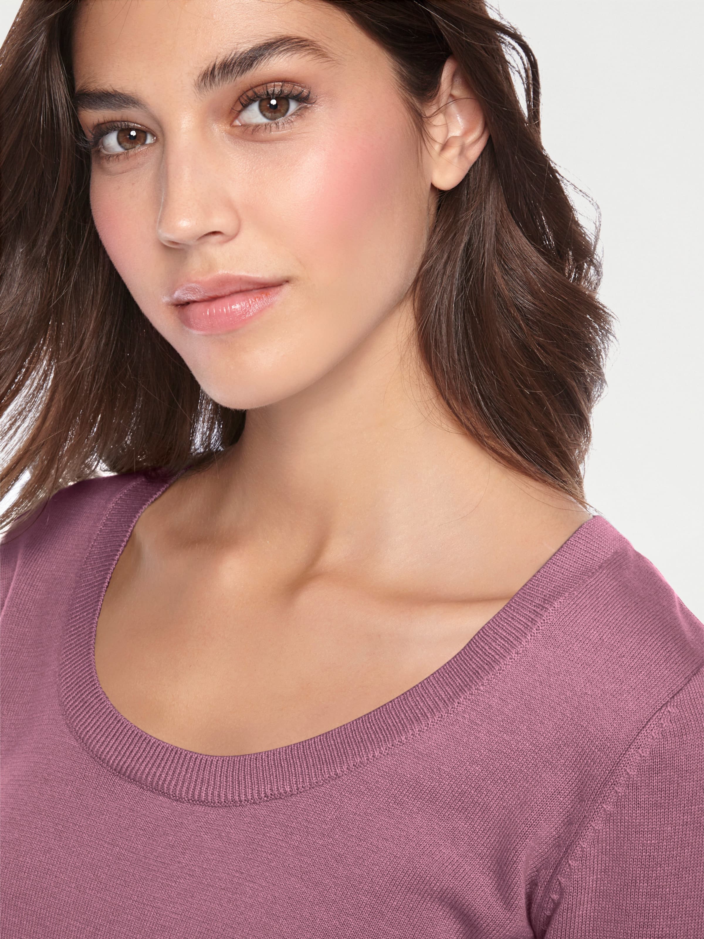 heine Rundhals-Pullover in mauve