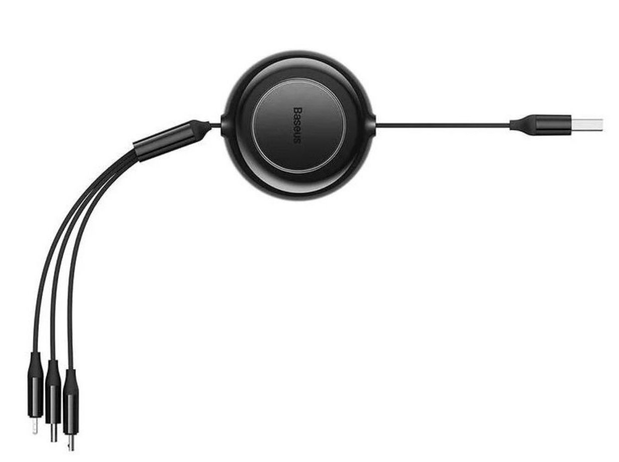CABO CARREGAMENTO BASEUS BRIGHT MIRROR 2 RETRACT PRETO
