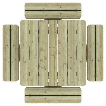 Outdoor Life Products picknicktafel Julia groen hout 120 x 120 cm