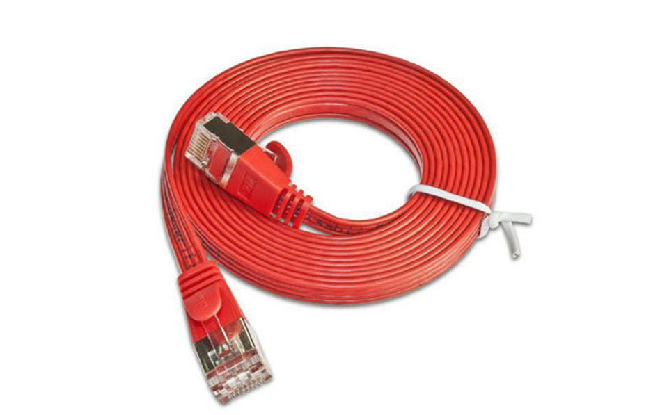Slimpatchkabel RJ-45 - RJ-45, Cat 6, STP, 0.15 m, RotGeschirmtes Twisted-Pair-Kabel (STP) mit Klinkenschutz