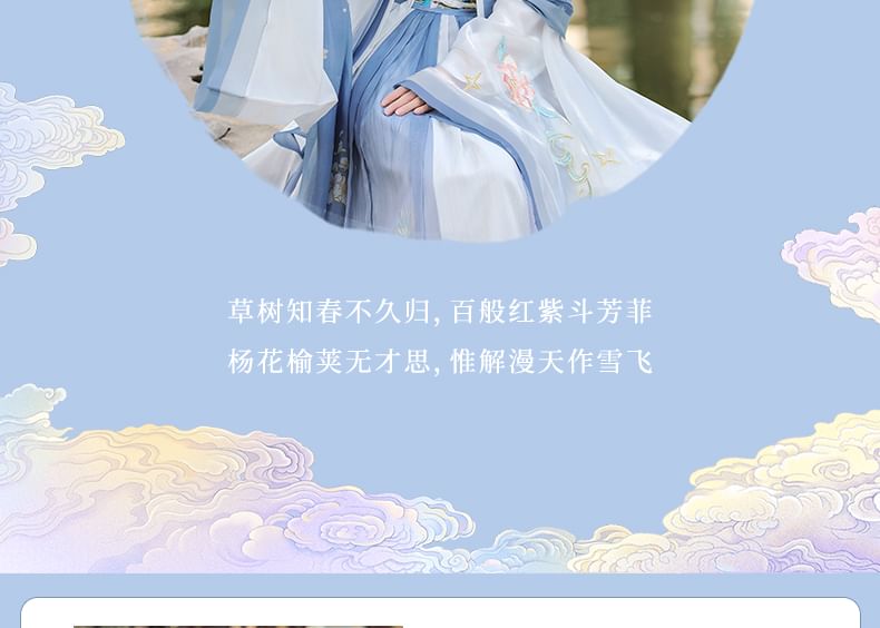 Francoix - Hanfu-kostuumset met geborduurde bloemen