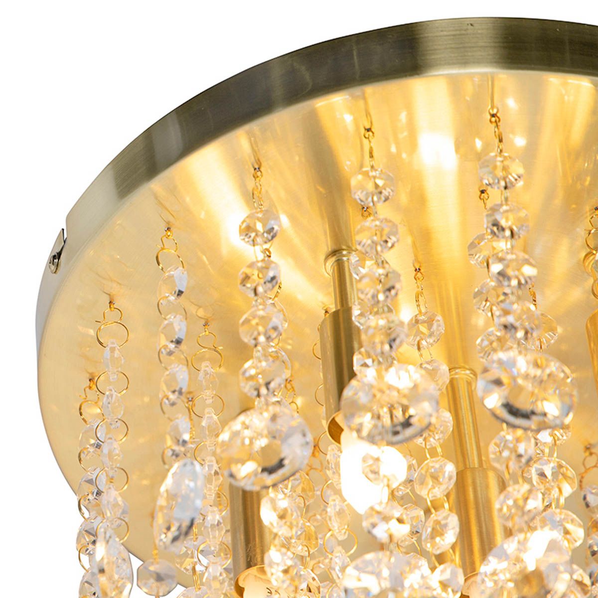 Smart plafondlamp goud met glas incl. 6 Wifi G9 - Medusa