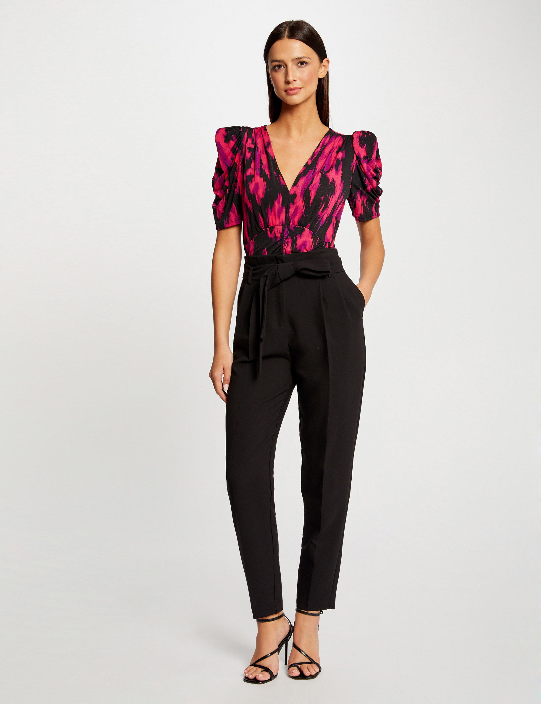 T-shirt manches courtes imprimé abstrait multico femme - multico