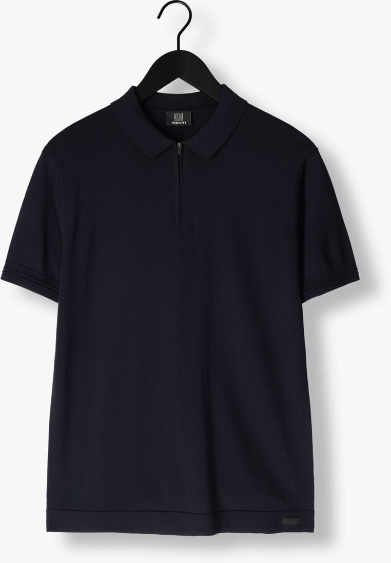 donkerblauwe genti polo polo zip ss k2053-1260