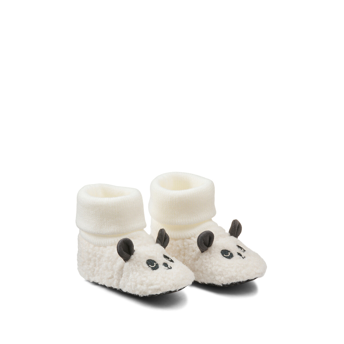 COLEÇÕES LA REDOUTE<br>Pantufas de lã com detalhe em pandakop