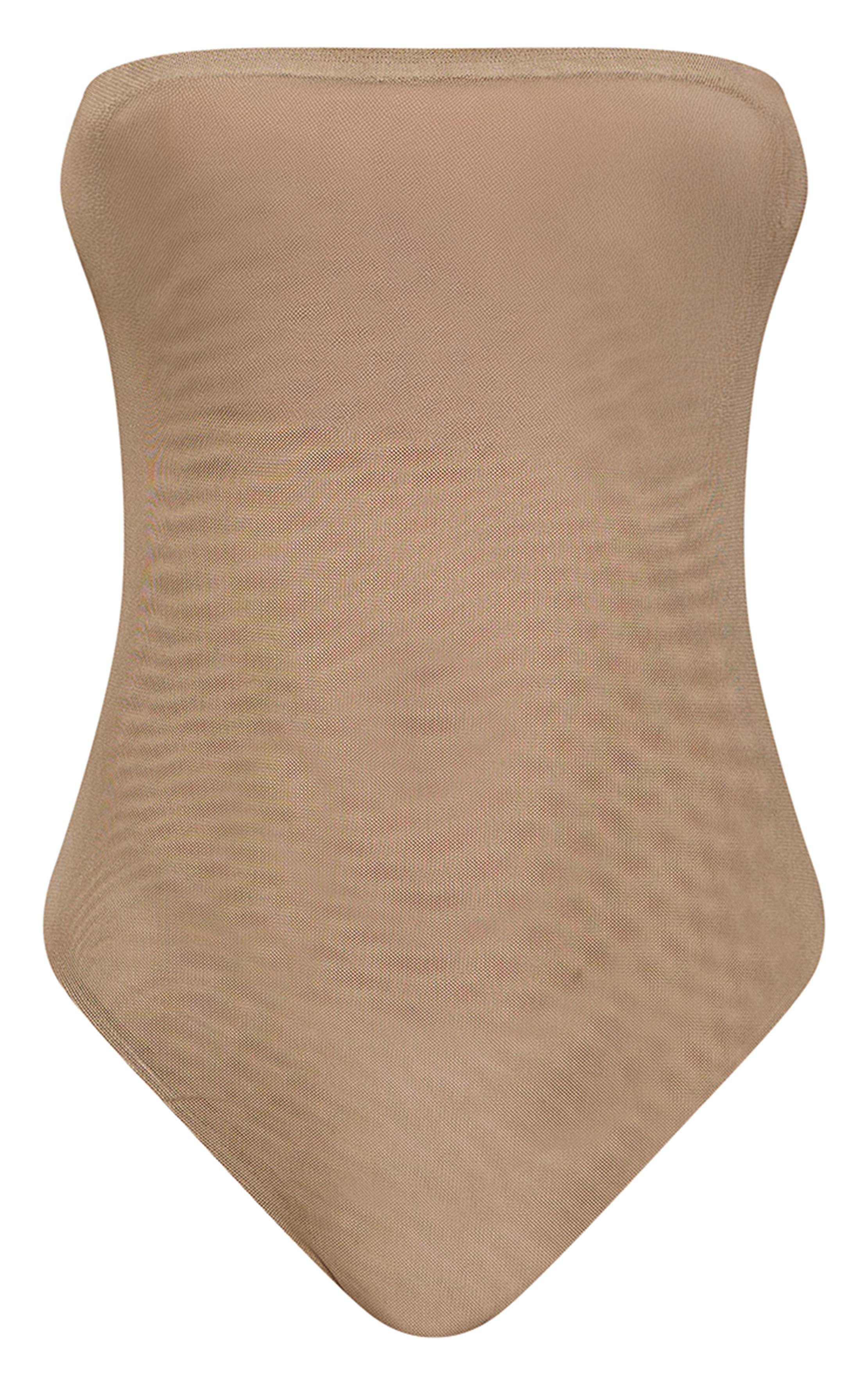 Vert Olive Body Bandeau En Maille Double Épaisseur Doré