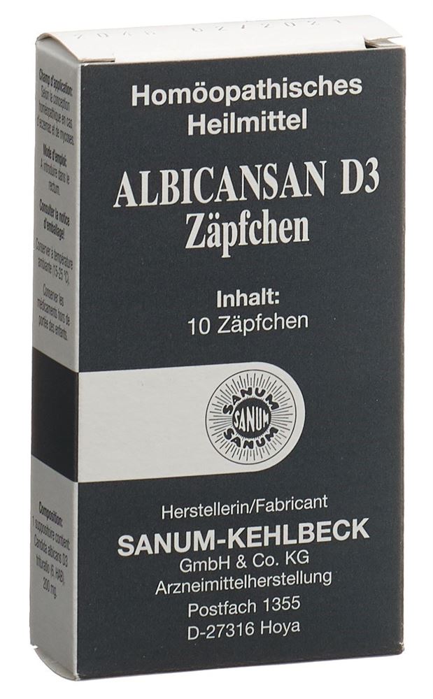 ALBICANSAN Supp 3 D 10 Stk<br>10 Stück, Zäpfchen