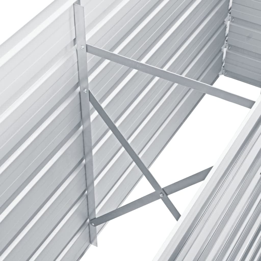 Verhoogde tuinbak, gegalvaniseerd staal, 160x40x77 cm, grijs