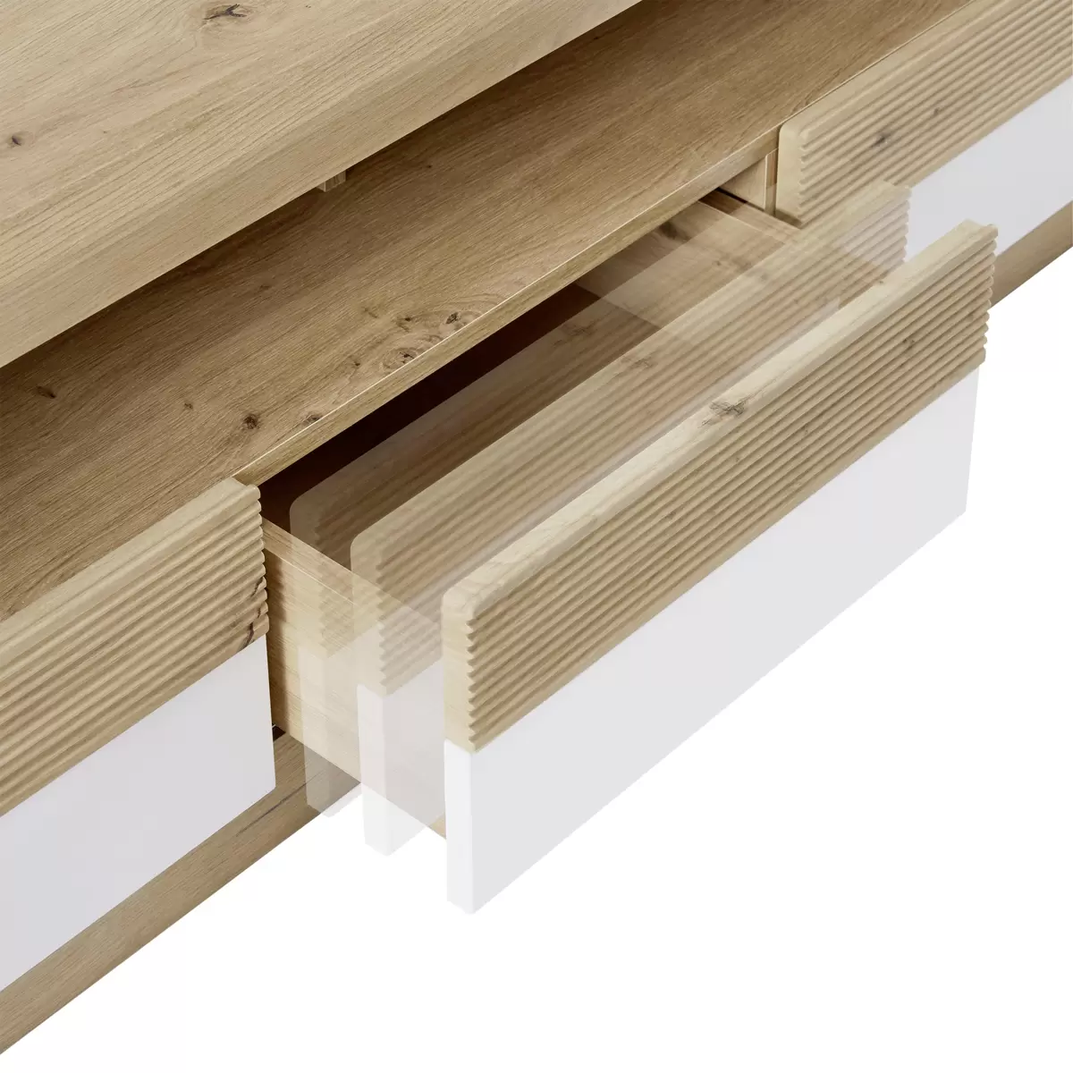 TV Möbel Kashmir weiss,Artisan Eiche