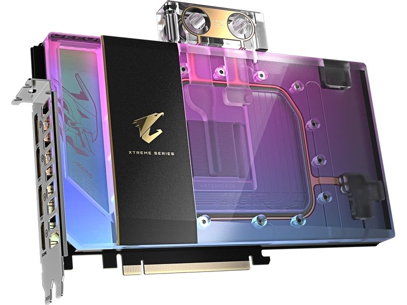 Gigabyte Grafikkarte AORUS GeForce RTX 5090 XTREME WATERFOR Gaming Grafikkarte mit 32 GB GDDR7 Speicher