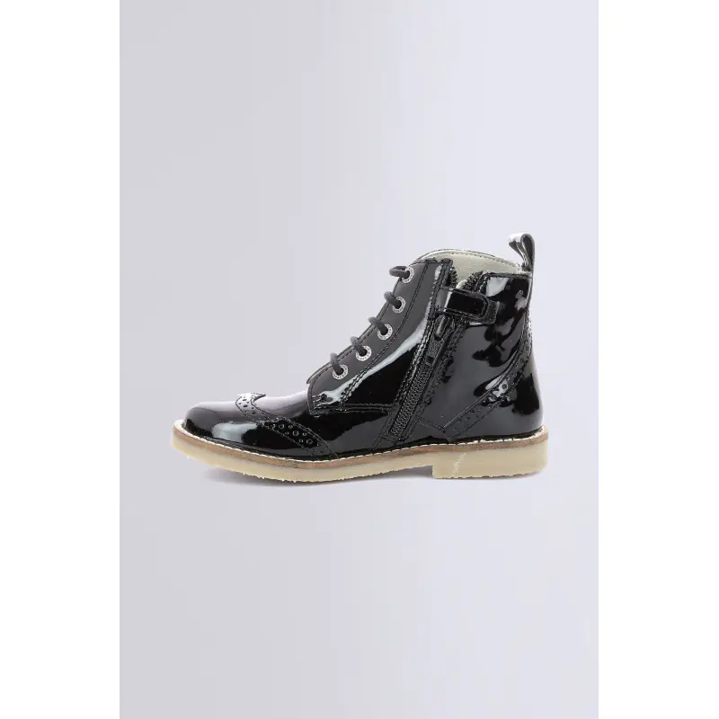 TYROL NOIR VERNIS BOTTINES Cuir Fille