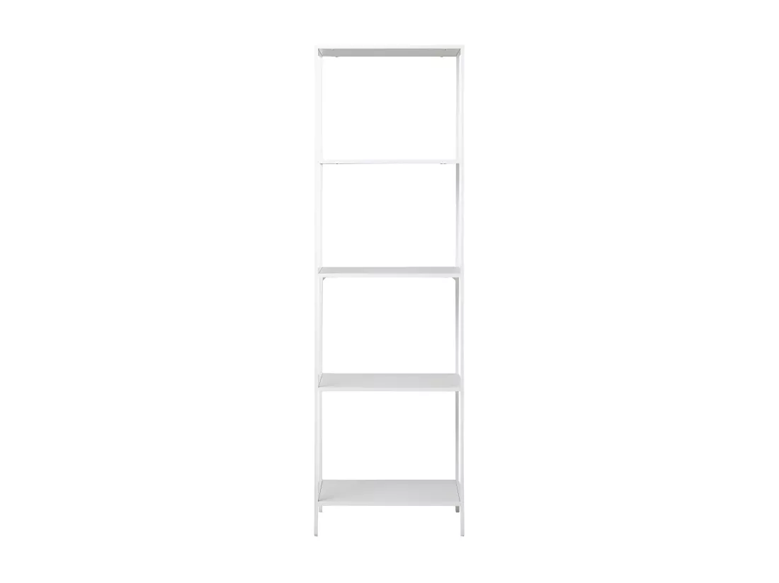 Vita - Etagère en bois et métal blanc 51x170cm - Blanc